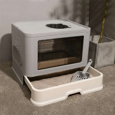 Litiere pour chat nina tiroir et pelle sur terrasse